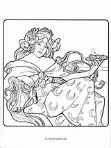 Mucha Alphonse Coloring Pages Deco Choose Board Book sketch template