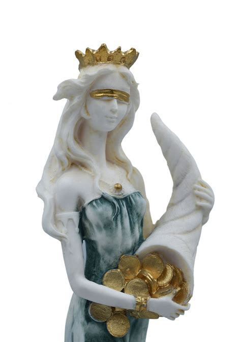fortuna tyche  goddess  fortune greek alabaster statue  color