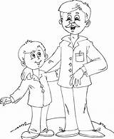 Father Son Coloring Pages Drawing sketch template