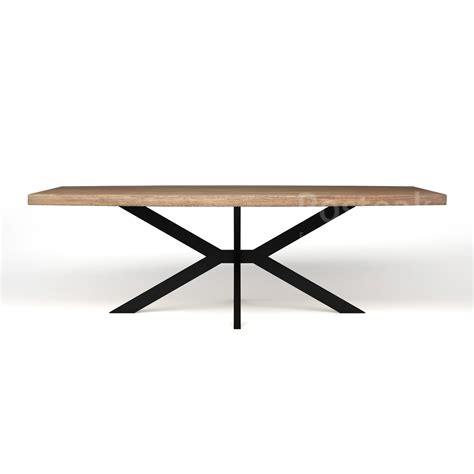 modern dining table iron cross legs posteak furniture