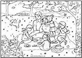Picnic Family Colouring Pages Coloring Eating Color Mother Kids Sheets Activityvillage Print Fun sketch template