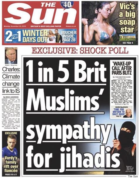 The Sun S One In Five British Muslims Poll Front Page Sees More