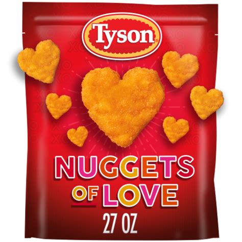 tyson nuggets  love fully cooked breaded heart shaped chicken nuggets  oz frys food stores