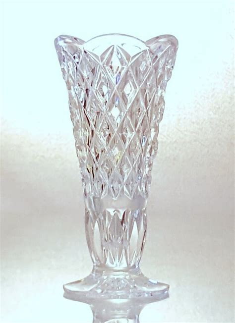Miniature Diamond Cut Crystal Vase With Lots Of By Atticliving