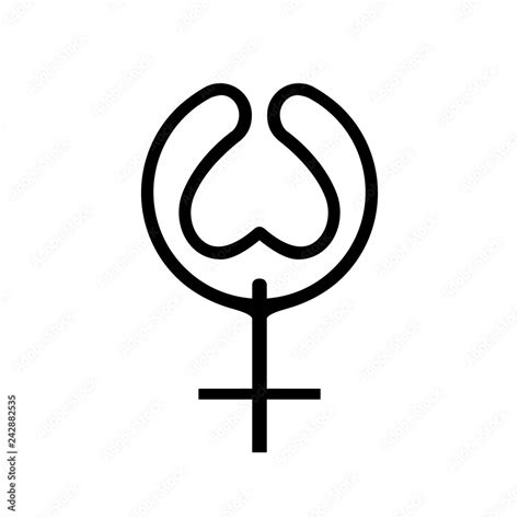 icon black line nymphomania concept stylised sign female gender