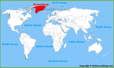 greenland location   world map