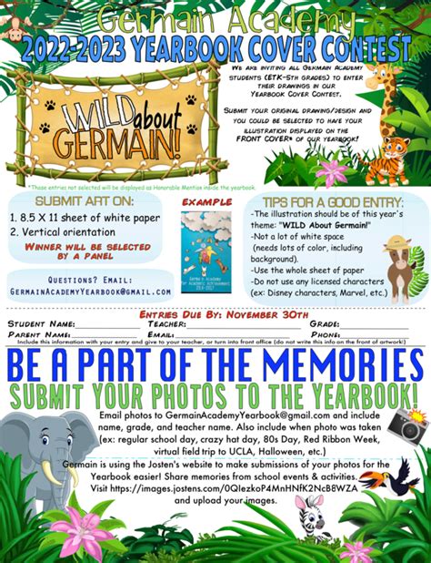 yearbook cover contest germain academy  academic achievement