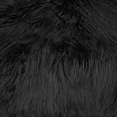 shipping black faux fur fabric long pile mongolian   yard