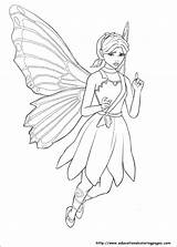 Coloring Barbie Mariposa Pages Print Kids sketch template