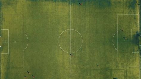aerial view  football team practicing  day  soccer field  top view youtube