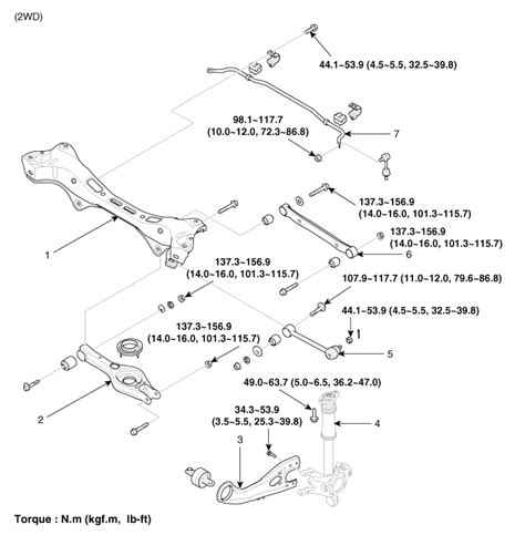 kia sportage components  components location rear suspension system suspension system