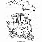 Steam Train Cartoon Coloring Drawing Engine Vector Outlined Ron Leishman Trains Pages Drawings Suggestions Royalty Paintingvalley Keyword sketch template