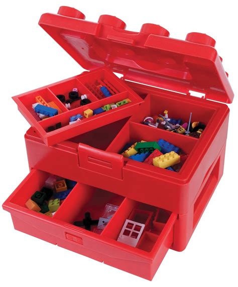 shopping  lego minifigures storage case large red