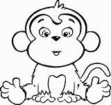Monkey Coloring Colouring Pages Baby Template Sketch sketch template