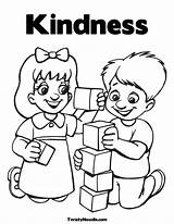 Kindness Coloring Pages Acts Showing Drawing Friendship Preschool Kids Clipart Color Printable Random Colouring Sheets Children Friends Act School Character sketch template