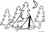 Tent Coloring Camping Pages Printable Sleeping Drawing Clip Hiking Template Getdrawings sketch template