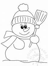 Snowman Broom sketch template
