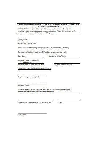 sample employment letters   ms word