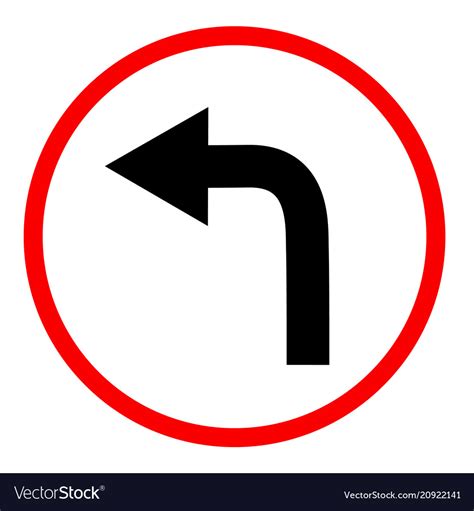 turn  sign  white background  vector image