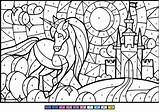 Einhorn Zahlen Malen Nummer Eenhoorn Princesas Printables Kleurplaat Kleurplaten Kleuren Printen Supercoloring Schloss sketch template