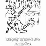 Camping Crossword Wordsearch Campfire sketch template