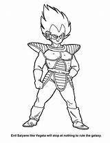 Vegeta Dragon Ball Coloring Pages Saiyan Evil Drawing Getdrawings sketch template