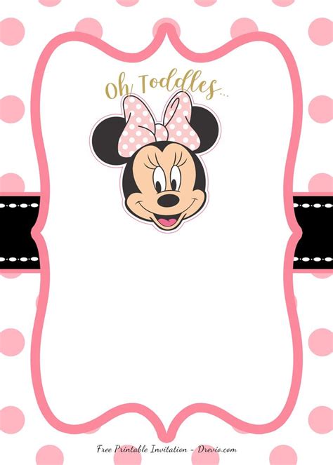 pink minnie mouse birthday party diy printable invitation minnie