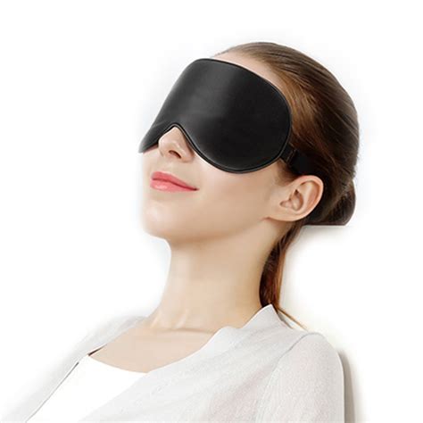 black massage silk sleep eye mask portable soft blindfold smooth eye