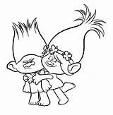 Trolls Troll Branch Grumpy Pages Poppy Princess Coloring sketch template