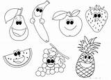 Fruits Coloring Cartoon Pages Preschool Worksheets Kindergarten sketch template