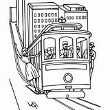 Tramway Coloriage Locomotive Transportation Coloriages sketch template
