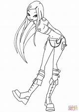Winx Roxy Club Coloring Pages Drawing Draw Printable Drawings sketch template