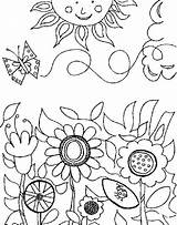 Coloring Pages Spring Garden Flower Happy Kids Flowers sketch template