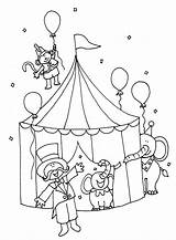 Coloring Circus Pages Carnival Printable Theme Crafts Karneval sketch template