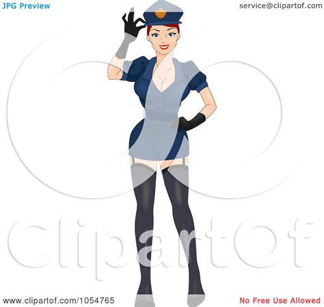 royalty free vector clip art illustration of a sexy female police officer pinup by bnp design