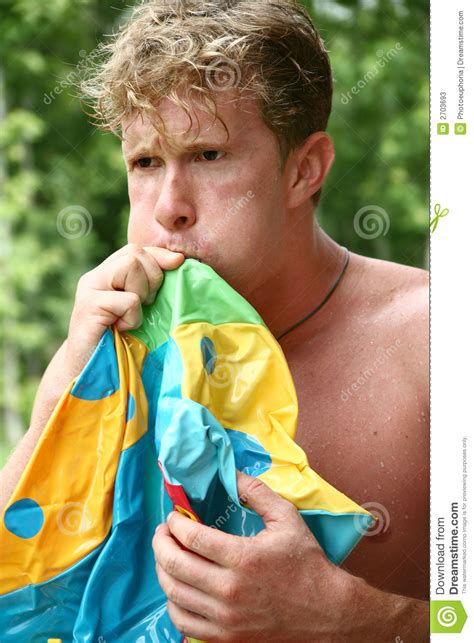 blond man blowing  stock image image  twenty blow