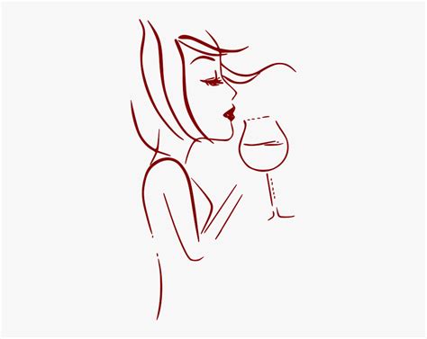 Drinking Womandrinking Woman Drinking Wine Drawing