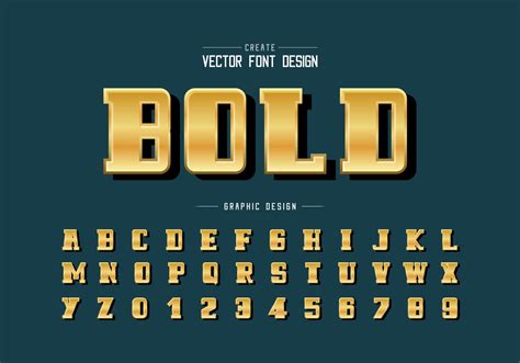 gold font  bold alphabet vector golden script  number design graphic text  background