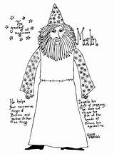 Merlin Coloring Magician sketch template