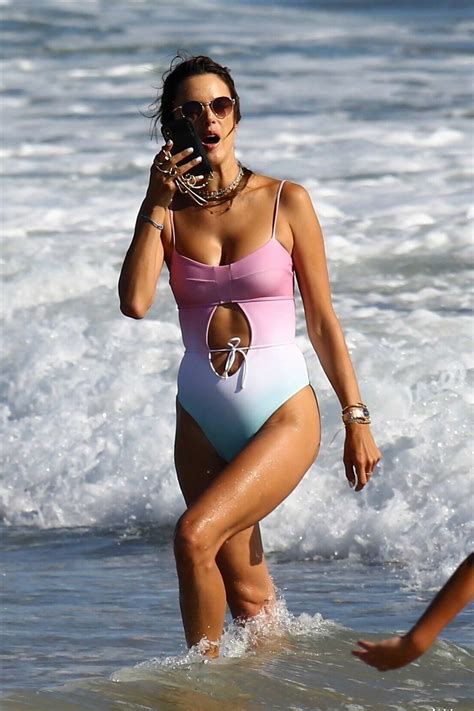 Alessandra Ambrosio Looks Stunning In A Gradient Swimsuit While