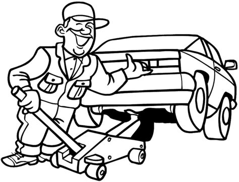 mechanic jobs  printable coloring pages