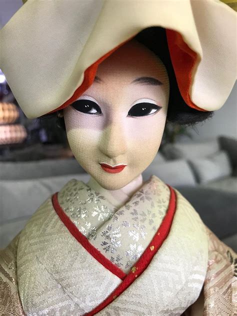 large ornate japanese geisha doll on wood stand for sale at 1stdibs