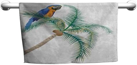 zojihouse parrot towel sets  bathroom big parrot sitting  coconut tree talkative character