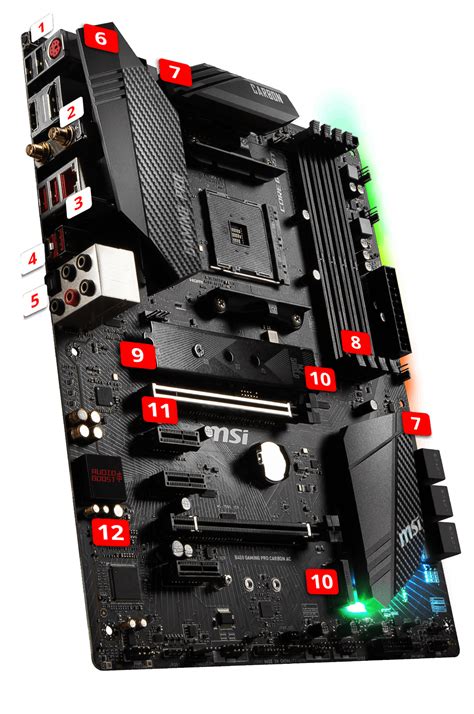 msi  gaming pro carbon ac amd   chipset atx motherboard