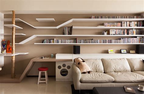 cat friendly custom bookshelves by thinking design bookcase porn