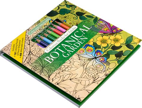 amazoncom botanical garden adult coloring book set   colored