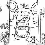 Foxy Coloring Fnaf Nights Pages Freddys Five Color Printable Print sketch template
