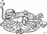 Snorkeling Snorkel Tegninger Colorare Bambino Underwater Snorkler Getdrawings Ausmalbilder Acqua Scuba Farvelægning Colouring Yoyo Colorato Legge Supercoloring Kategorier sketch template