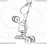 Flimsy Clipart Armed Weights Lifting Illustration Line Man Royalty Toonaday Rf sketch template