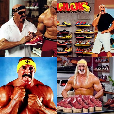 hulk hogan in an infomercial selling shoes with a built in meat warming